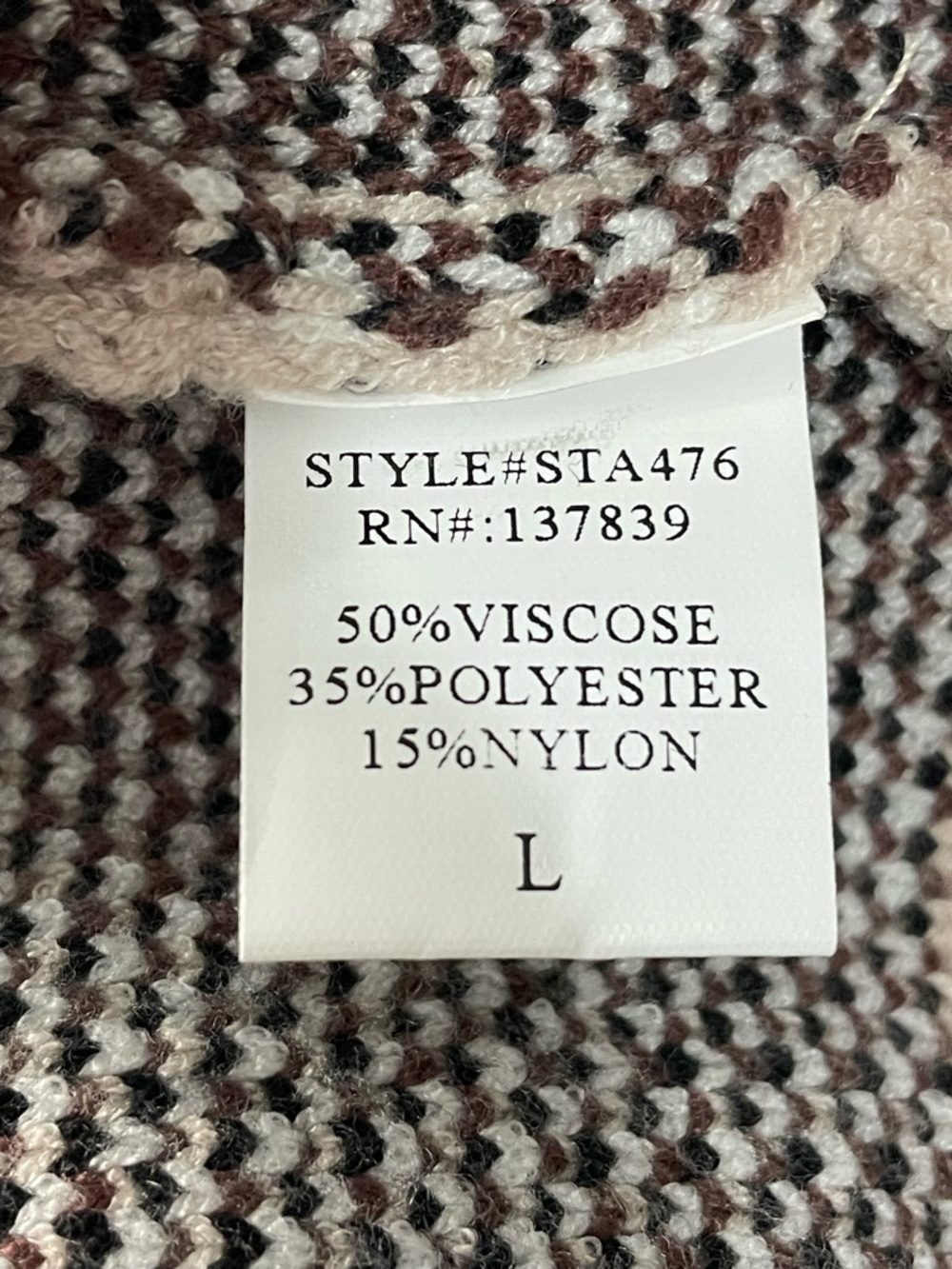 Altar'd State Brown and Black Argyle Crewneck Sweater - Picture 5 of 5